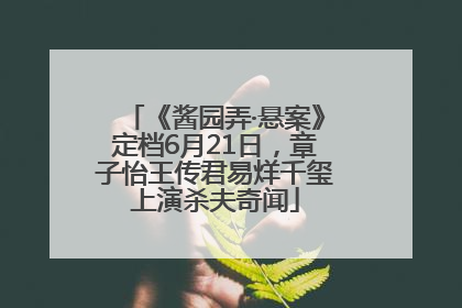 《酱园弄·悬案》定档6月21日，章子怡王传君易烊千玺上演杀夫奇闻