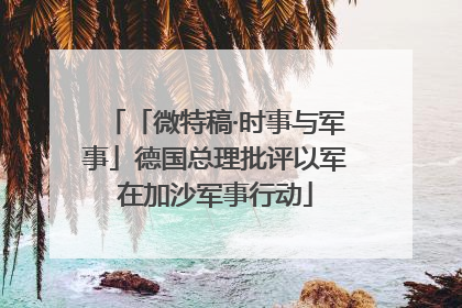 「微特稿·时事与军事」德国总理批评以军在加沙军事行动