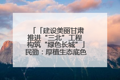 「建设美丽甘肃 推进“三北”工程 构筑“绿色长城”」民勤：厚植生态底色 筑牢绿色屏障