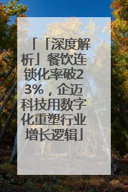 「深度解析」餐饮连锁化率破23%，企迈科技用数字化重塑行业增长逻辑