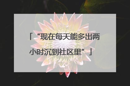 “现在每天能多出两小时沉到社区里”