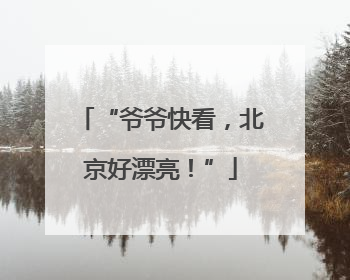 “爷爷快看，北京好漂亮！”