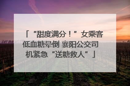 “甜度满分！”女乘客低血糖晕倒 襄阳公交司机紧急“送糖救人”