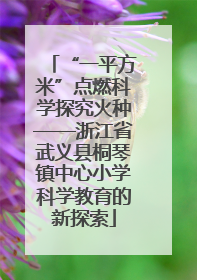“一平方米”点燃科学探究火种——浙江省武义县桐琴镇中心小学科学教育的新探索