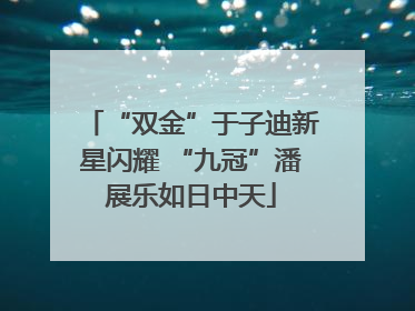 “双金”于子迪新星闪耀 “九冠”潘展乐如日中天