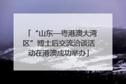 “山东—粤港澳大湾区”博士后交流洽谈活动在港澳成功举办