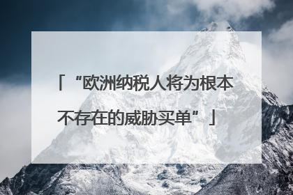 “欧洲纳税人将为根本不存在的威胁买单”