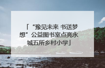 “豫见未来 书送梦想”公益图书室点亮永城五所乡村小学