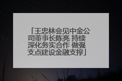 王忠林会见中金公司董事长陈亮 持续深化务实合作 做强支点建设金融支撑