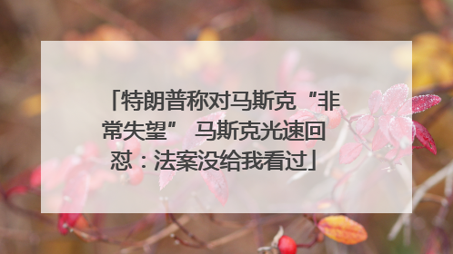 特朗普称对马斯克“非常失望” 马斯克光速回怼：法案没给我看过