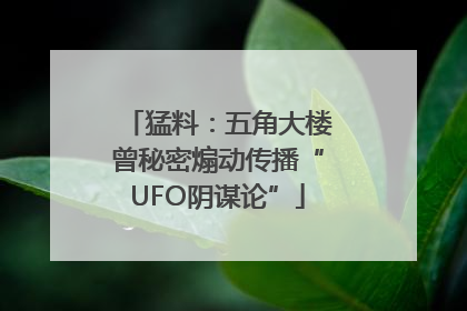 猛料：五角大楼曾秘密煽动传播“UFO阴谋论”