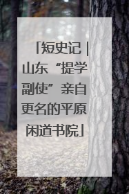 短史记｜山东“提学副使”亲自更名的平原闲道书院
