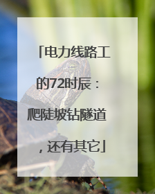 电力线路工的72时辰：爬陡坡钻隧道，还有其它