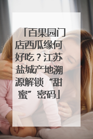 百果园门店西瓜缘何好吃？江苏盐城产地溯源解锁“甜蜜”密码