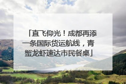 直飞仰光！成都再添一条国际货运航线，青蟹龙虾速达市民餐桌