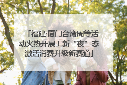 福建·厦门台湾周等活动火热开展！新“夜”态激活消费升级新赛道