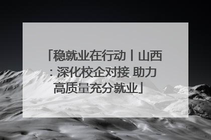 稳就业在行动丨山西：深化校企对接 助力高质量充分就业