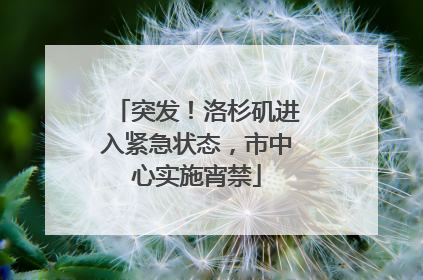 突发！洛杉矶进入紧急状态，市中心实施宵禁