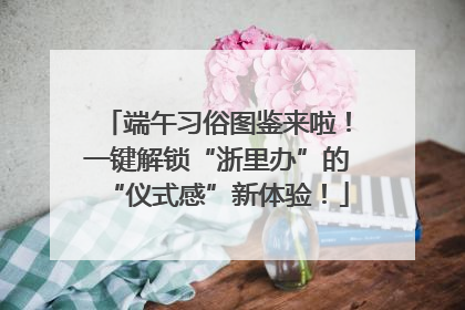 端午习俗图鉴来啦！一键解锁“浙里办”的“仪式感”新体验！