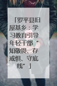 罗平县旧屋基乡：学习教育引导年轻干部“知敬畏、存戒惧、守底线”