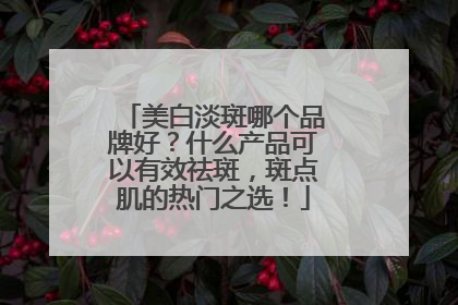 美白淡斑哪个品牌好？什么产品可以有效祛斑，斑点肌的热门之选！