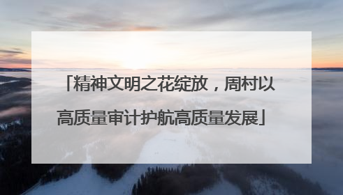 精神文明之花绽放，周村以高质量审计护航高质量发展