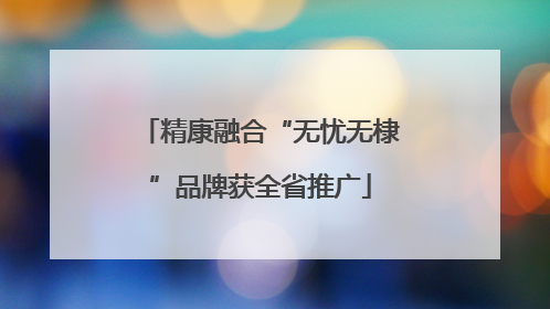精康融合“无忧无棣”品牌获全省推广