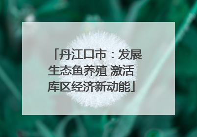丹江口市：发展生态鱼养殖 激活库区经济新动能
