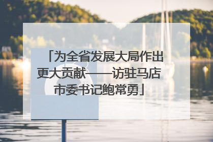 为全省发展大局作出更大贡献——访驻马店市委书记鲍常勇