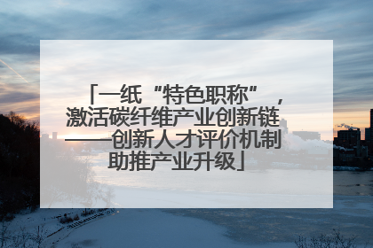 一纸“特色职称”，激活碳纤维产业创新链——创新人才评价机制 助推产业升级