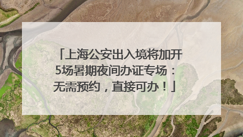 上海公安出入境将加开5场暑期夜间办证专场：无需预约，直接可办！
