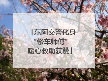 东阿交警化身“修车师傅” 暖心救助获赞