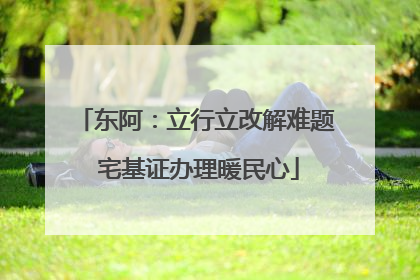 东阿：立行立改解难题 宅基证办理暖民心