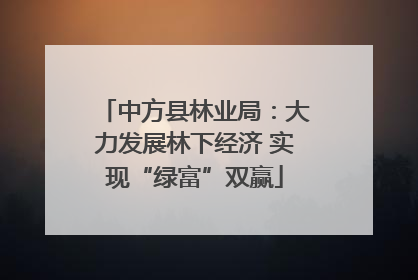 中方县林业局：大力发展林下经济 实现“绿富”双赢