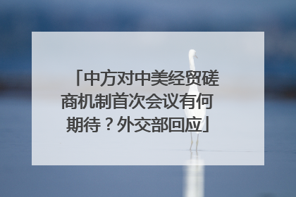 中方对中美经贸磋商机制首次会议有何期待？外交部回应