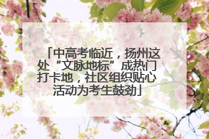 中高考临近，扬州这处“文脉地标”成热门打卡地，社区组织贴心活动为考生鼓劲