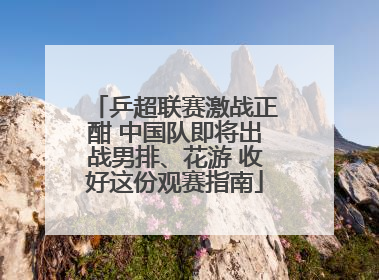 乒超联赛激战正酣 中国队即将出战男排、花游 收好这份观赛指南