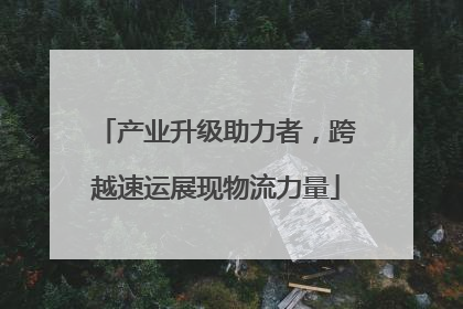 产业升级助力者，跨越速运展现物流力量