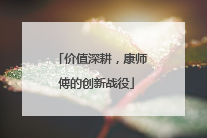 价值深耕，康师傅的创新战役