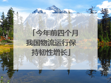 今年前四个月我国物流运行保持韧性增长