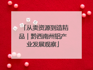 从卖资源到造精品｜黔西南州铝产业发展观察