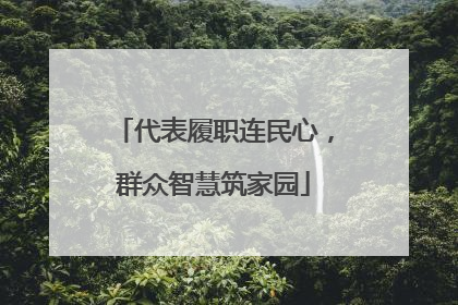 代表履职连民心，群众智慧筑家园