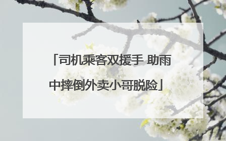 司机乘客双援手 助雨中摔倒外卖小哥脱险