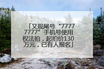 又现尾号“77777777”手机号使用权法拍，起拍价130万元，已有人报名