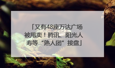 又有48座万达广场被甩卖！腾讯、阳光人寿等“熟人团”接盘