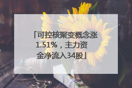 可控核聚变概念涨1.51%，主力资金净流入34股