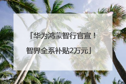 华为鸿蒙智行官宣！智界全系补贴2万元