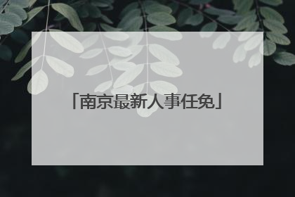 南京最新人事任免