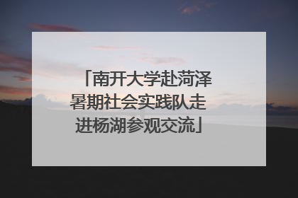 南开大学赴菏泽暑期社会实践队走进杨湖参观交流