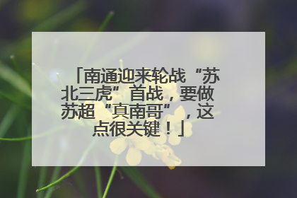南通迎来轮战“苏北三虎”首战，要做苏超“真南哥”，这点很关键！